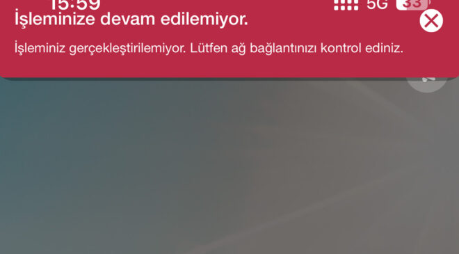 Garanti online bankacılık “İşleminize devam edilemiyor. Lütfen ağ bağlantınızı kontrol ediniz.” hatası